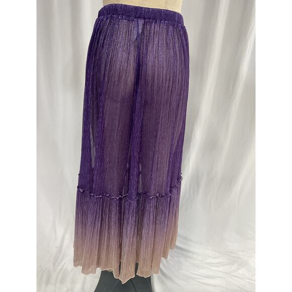 Chio Plisse Purple 'Degrade' Pants Size XS - Picture 3 of 5